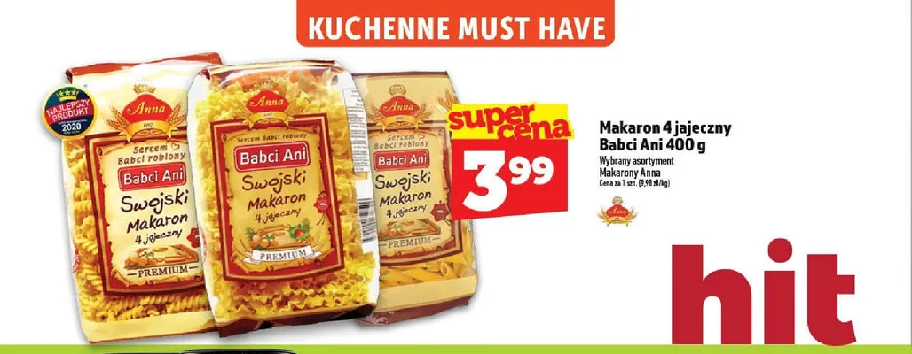 Makaron 4 jajeczny Babci Ani promocja w TOPAZ