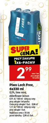Piwo bezalkoholowe Lech Free Lime Mint 6-pak 330 ml promocja w Twój Market