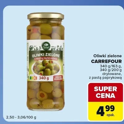 Oliwki zielone z pastą paprykową Carrefour promocja w Carrefour Express