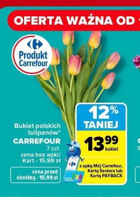 Bukiet polskich tulipanów Carrefour promocja w Carrefour