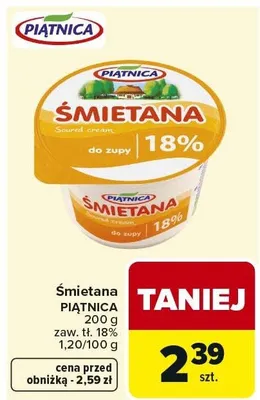 Śmietana do sup promocja w Carrefour Market