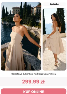 Sukienka gorsetowa o rozkloszowanym kroju Renee promocja w Renee