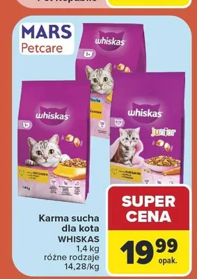Karma sucha dla kota Whiskas Sterile z kurczakiem promocja w Carrefour