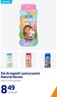 Żel do kąpieli i pod prysznic Natural Heroes promocja w Action