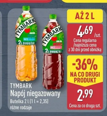 Napój niegazowany jabłko wiśnia Tymbark promocja w Aldi