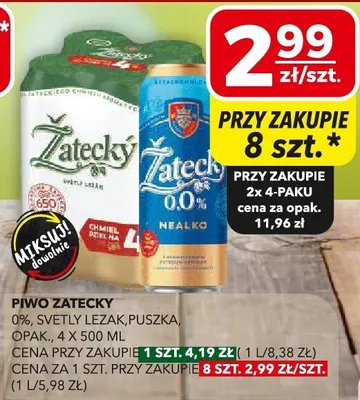 Piwo 0% Světlý ležák, puszka, opak. 4 x 500 ml promocja w Top Market