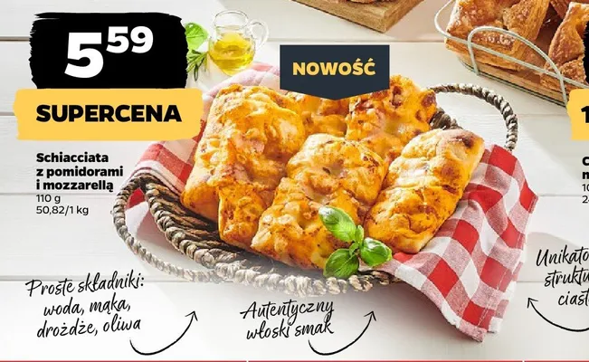 Schiacciata z pomidorami i mozzarellą promocja w Netto