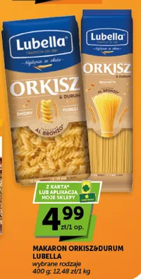 Makaron orkisz & durum Lubella spaghetti promocja w Groszek