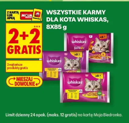 Karma dla kota Whiskas 8-pak 85 g promocja w Biedronka