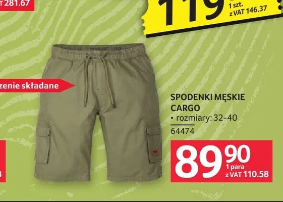 Spodenki męskie Cargo promocja w Selgros