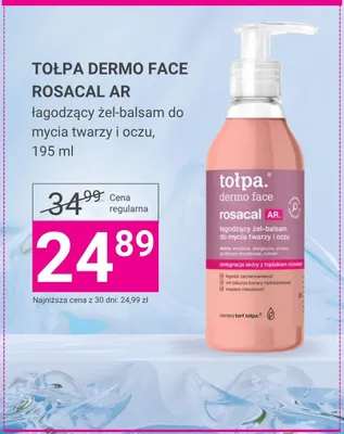 Żel-balsam do mycia twarzy i oczu Tołpa Dermo Face Rosacal AR łagodzący promocja w Hebe