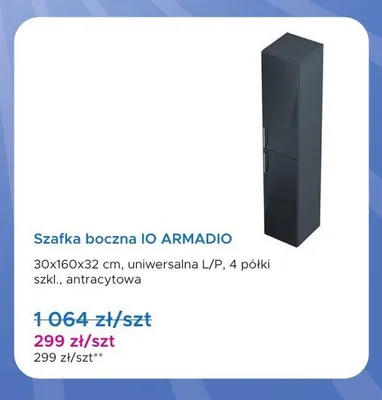 Szafka boczna IO ARMADIO antracytowa promocja w Blu Salony Łazienek