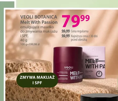 Emulgujące masełko do zmywania makijażu i SPF Melt With Passion Veoli Botanica promocja w Hebe