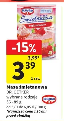 Masa śmietanowa Dr. Oetker promocja w Intermarche