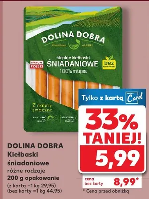 Kiełbaski śniadaniowe różne rodzaje promocja w Kaufland