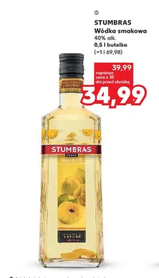 Wódka smakowa STUMBRAS 40% alk. promocja w Kaufland