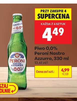 Piwo bezalkoholowe Peroni Nastro Azzurro promocja w Biedronka