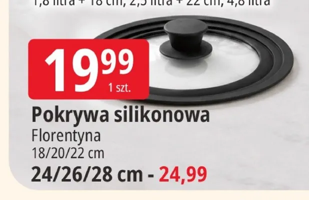Pokrywa silikonowa Florentyna 18/20/22cm promocja w Leclerc