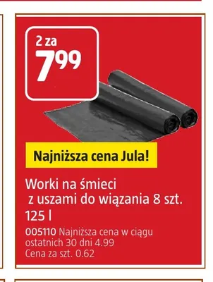Worki na śmieci z uszami do wiązania 125 l promocja w Jula