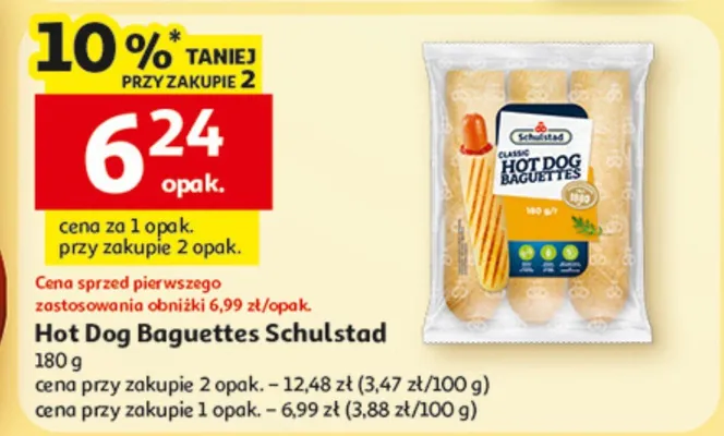 Hot Dog Baguettes Schulstad promocja w Auchan