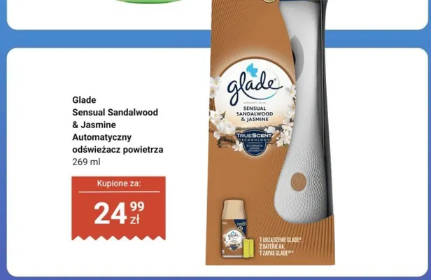 Automatyczny odświeżacz powietrza Glade Sensual Sandalwood & Jasmine promocja w Dino