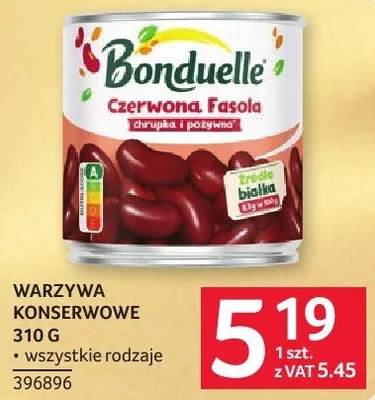 Warzywa konserwowe Bonduelle czerwona fasola 310g wszystkie rodzaje promocja w Selgros