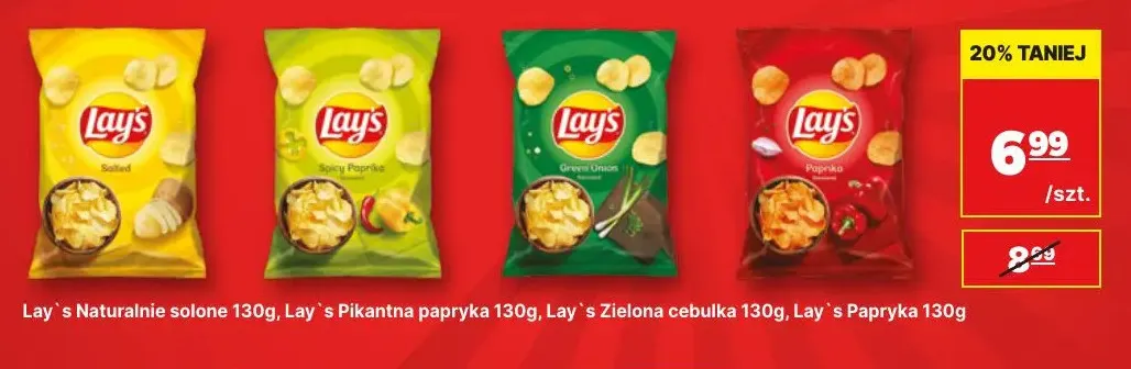 Chipsy Lay's Zielona cebulka promocja w API Market