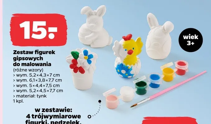 Zestaw figurek gipsowych do malowania promocja w Netto