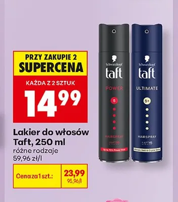 Lakier do włosów Taft Ultimate promocja w Biedronka