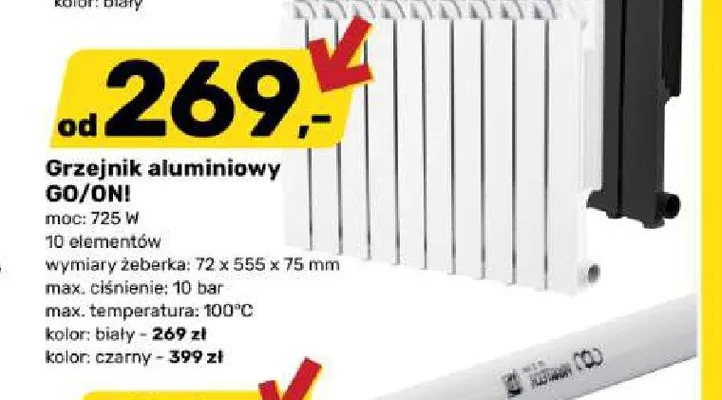 Grzejnik aluminiowy GO/ON! promocja w Bricomarche