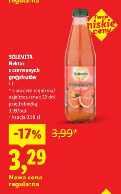 Nektar z czerwonych grejpfrutów Solevita promocja w Lidl