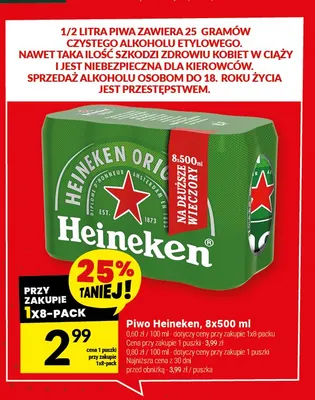 Piwo Heineken 8-pak 500 ml promocja w Twój Market