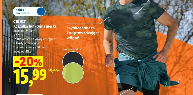 Koszulka funkcyjna męska CRIVIT promocja w Lidl