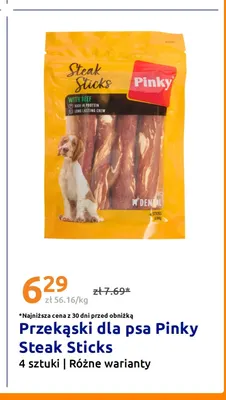 Przekąski dla psa Pinky Steak Sticks promocja w Action