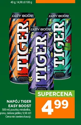 Napój Tiger Easy Boost zielone jabłko promocja w Stokrotka