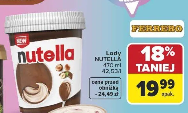 Lody Nutella promocja w Carrefour