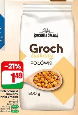 Groch połówki łuskany Kuchnia Smaku promocja w Dino