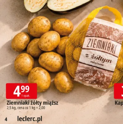 Ziemniaki żółty miąższ promocja w Leclerc