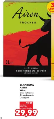 Wino białe wytrawne Airen Trocken promocja w Kaufland
