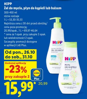 Żel do mycia HiPP Babysanft Sensitive promocja w Lidl