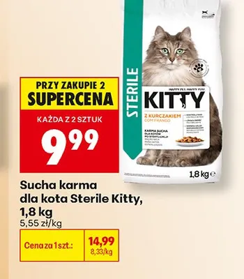 Sucha karma dla kota Sterile Kitty promocja w Biedronka