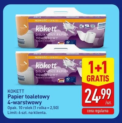 Papier toaletowy 4-warstwowy 10-pak Kokett promocja w Aldi