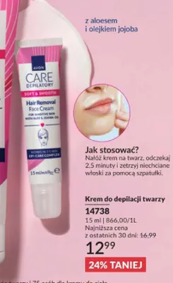 Krem do depilacji twarzy AVON CARE promocja w AVON