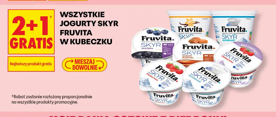 Jogurt Skyr jagoda Fruvita promocja w Biedronka