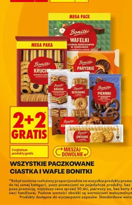 Wafelki z kremem orzechowym w czekoladzie Bonitki promocja w Biedronka