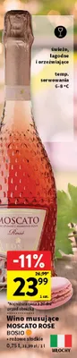 Wino musujące Moscato Rose Bosio promocja w Intermarche
