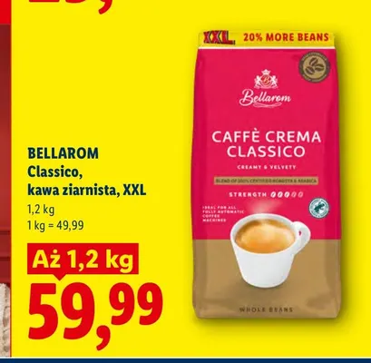 Kawa ziarnista Classico XXL Bellarom promocja w Lidl