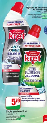 Żel do mycia wc Kret Biel Higiena Classic Fresh promocja w Dino