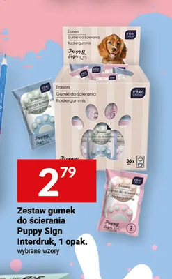 Zestaw gumek do ścierania Puppy Sign Interdruk promocja w Twój Market