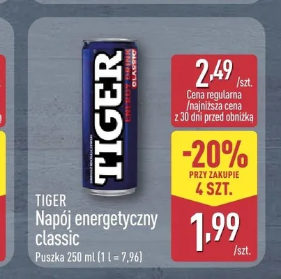 Napój energetyczny Tiger Classic promocja w Aldi